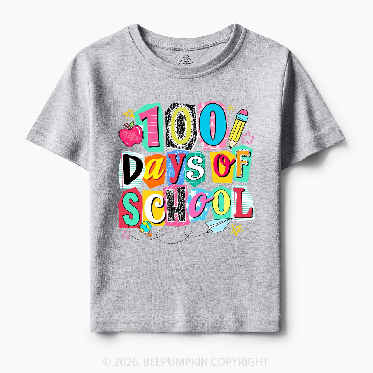 Color Pop 100 Days of School Toddler&Kid's Tees