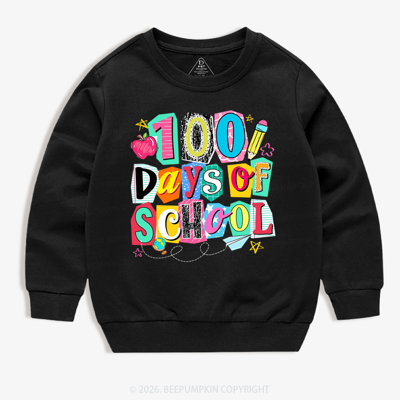 Color Pop 100 Days of School Toddler&Kid's Sweatshirt