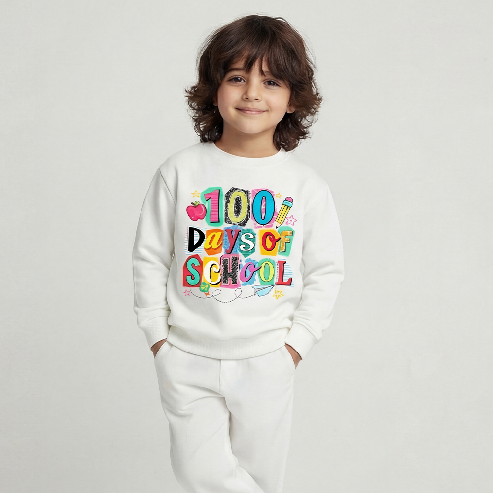 Color Pop 100 Days of School Toddler&Kid's Sweatshirt