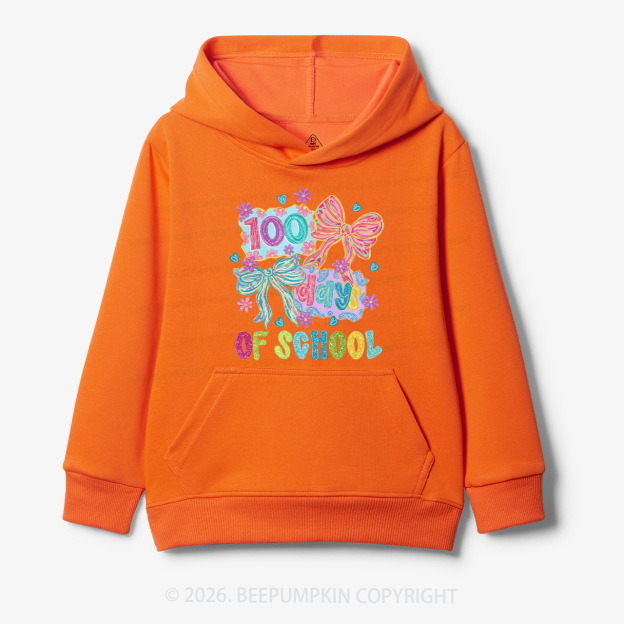 Sparkly Bow 100 Days of School Toddler&Kid's Hoodies
