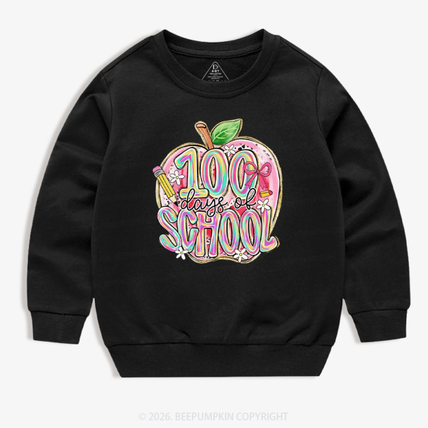 Pink Apple 100 Days of School Toddler&Kid's Sweatshirt