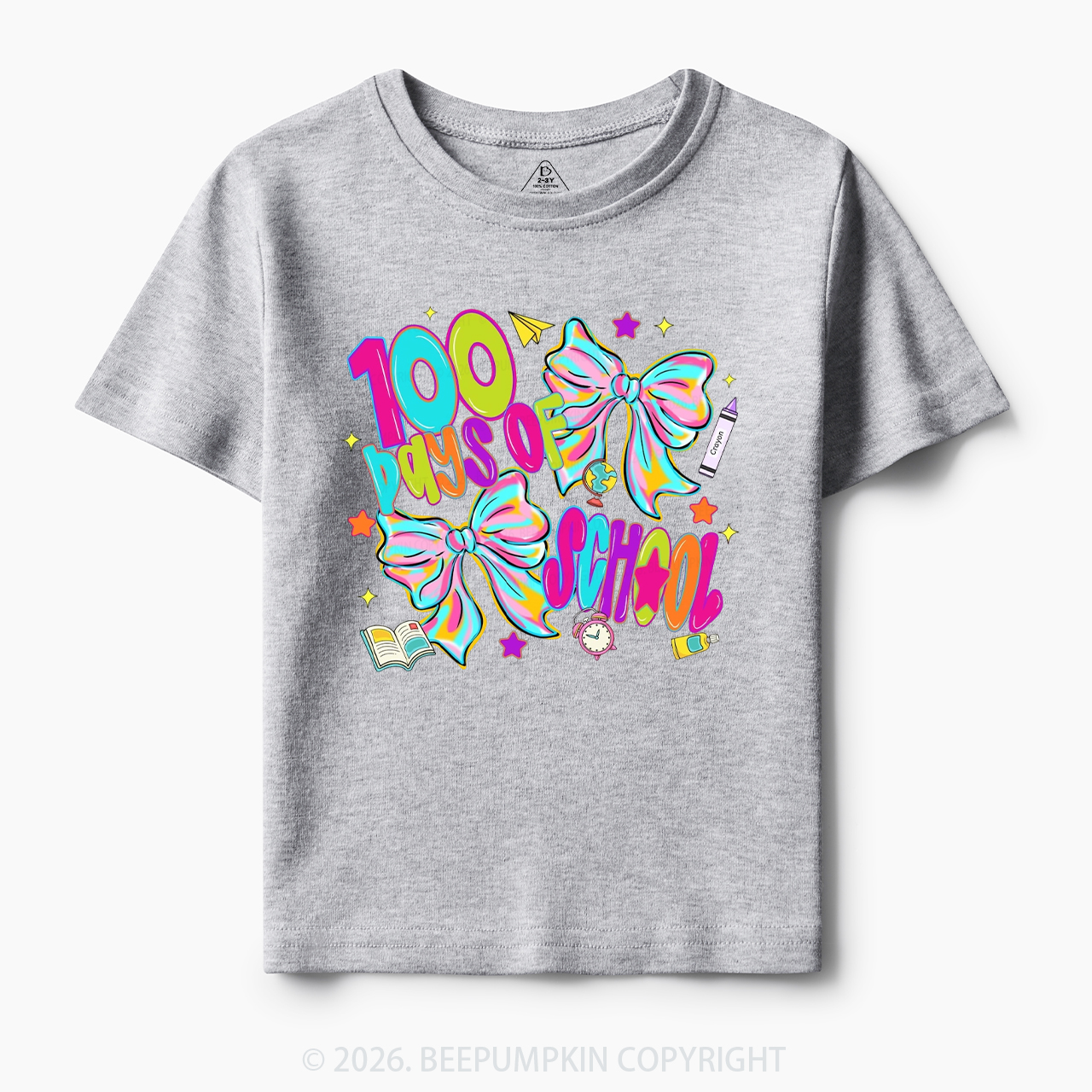 Bow Celebration 100 Days of School Toddler&Kid's Tees