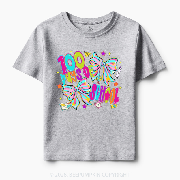 Bow Celebration 100 Days of School Toddler&Kid's Tees