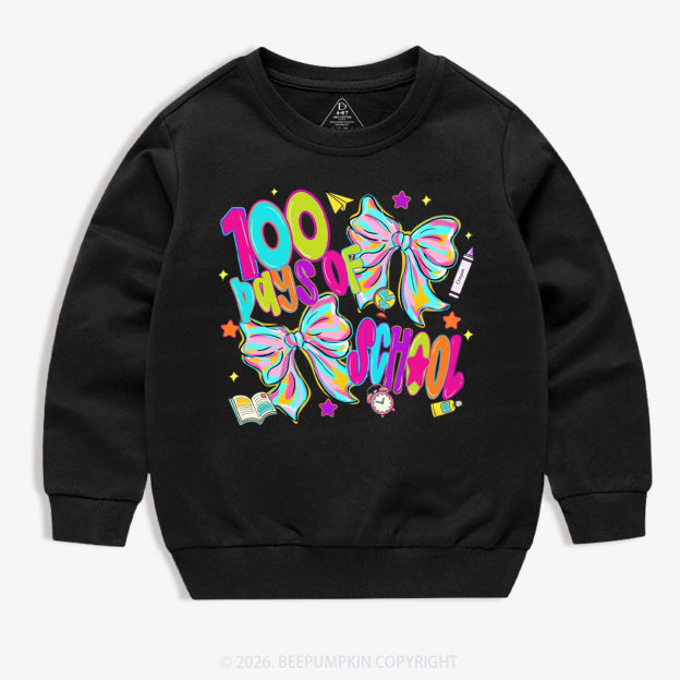 Bow Celebration 100 Days of School Toddler&Kid's Sweatshirt