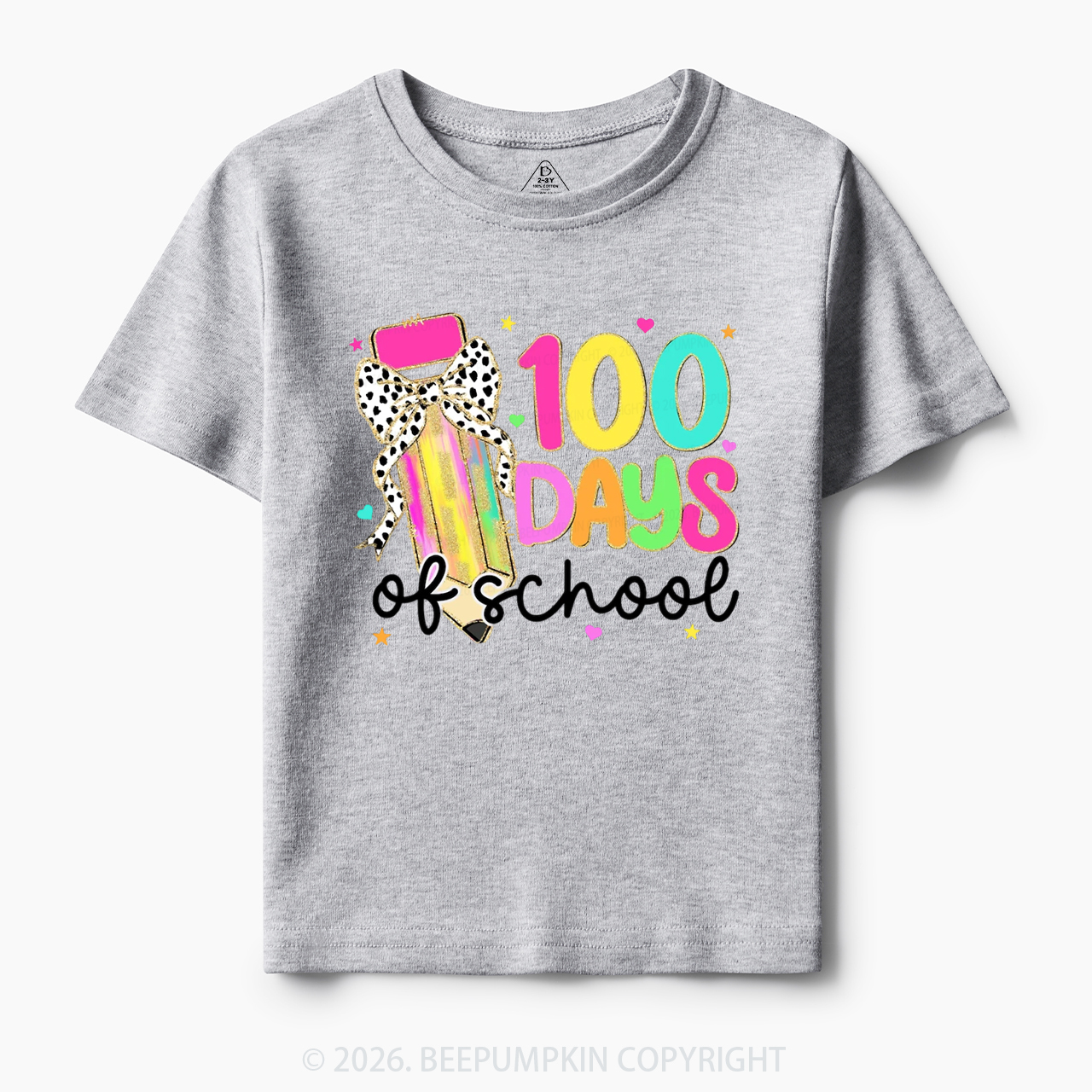 Pink Pencil Celebration 100 Days of School Toddler&Kid's Tees