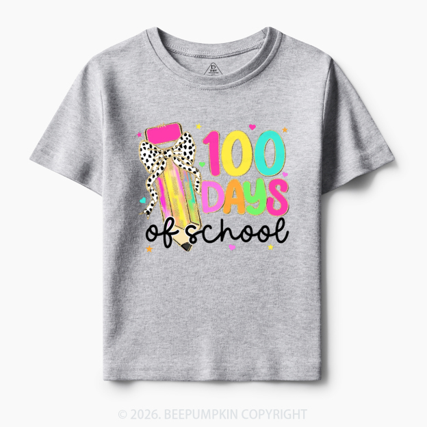 Pink Pencil Celebration 100 Days of School Toddler&Kid's Tees