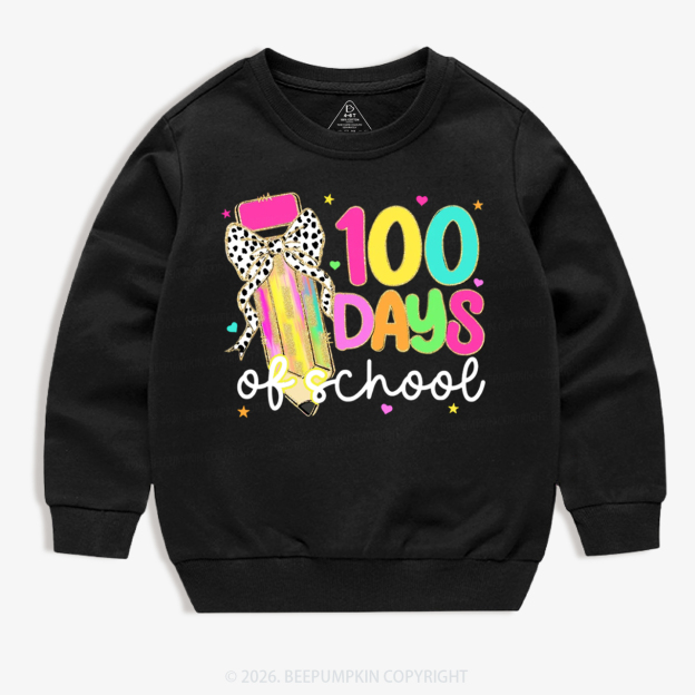 Pink Pencil Celebration 100 Days of School Toddler&Kid's Sweatshirt