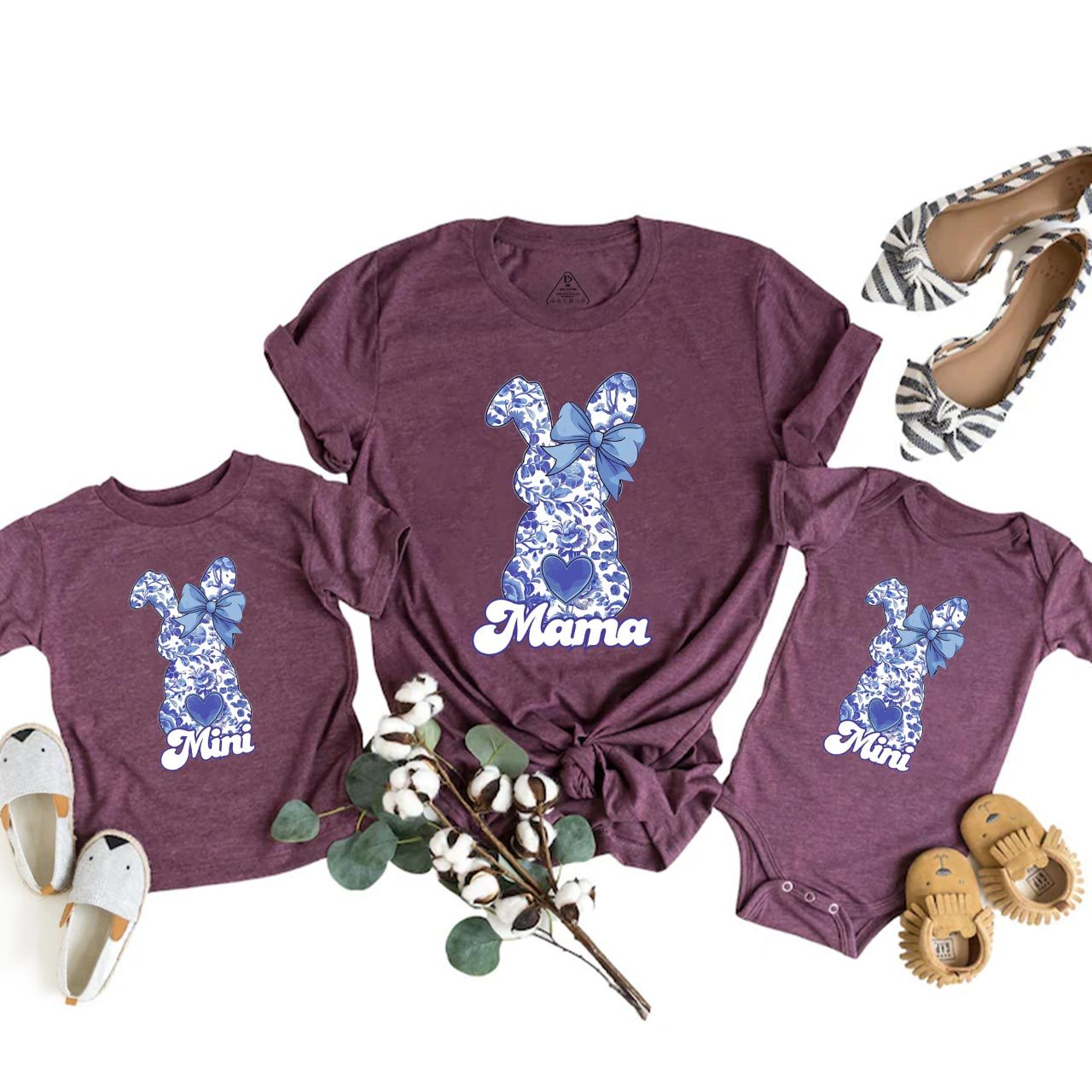 Bunny Coquette Bow Mom&Me Matching Tees