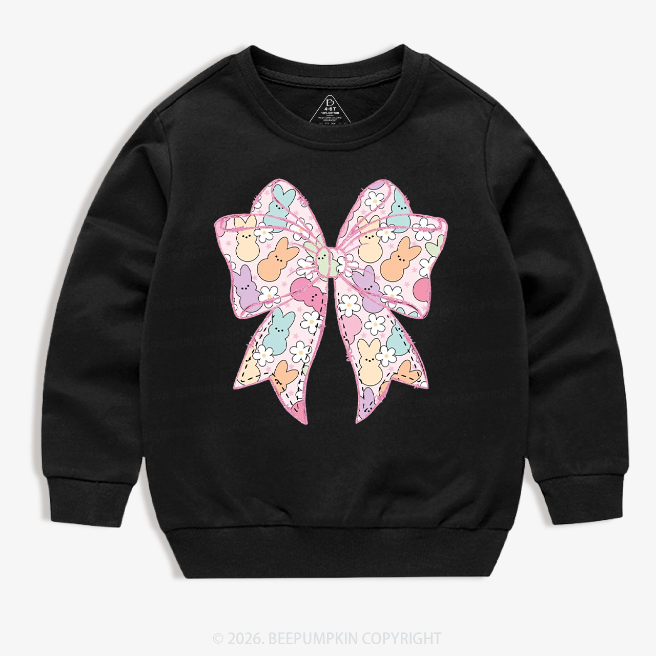Easter Coquette Bunny Bow Kid's Sweatshirt