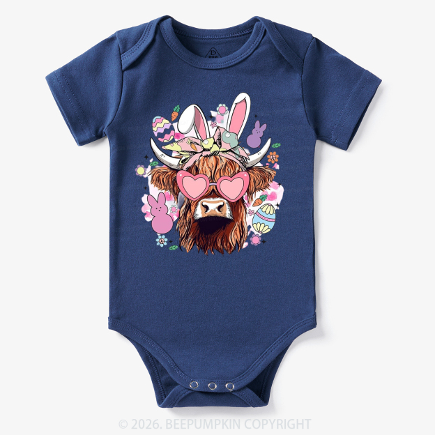 Easter Cute Highland Cow Bodysuit
