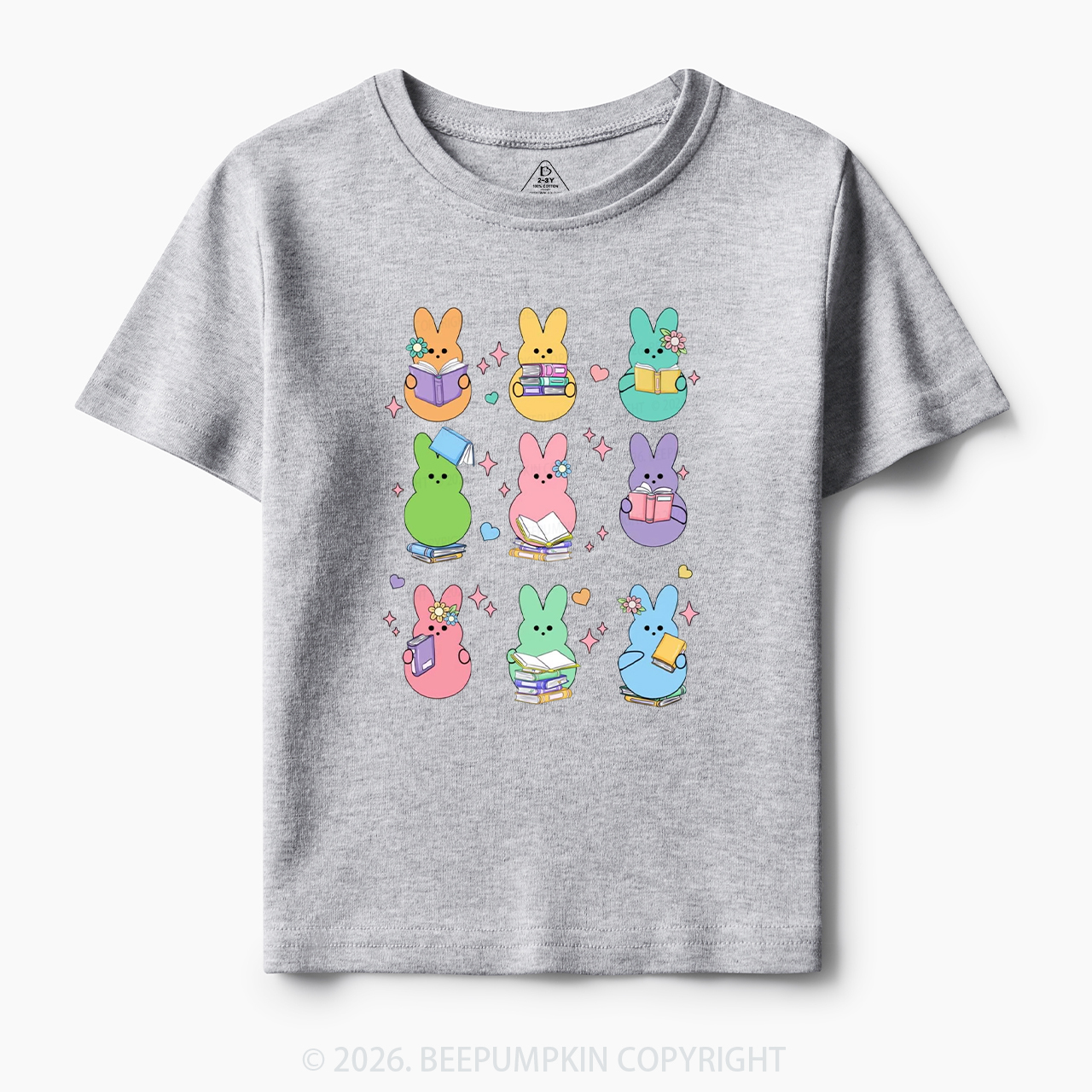 Easter Bunnies Reading Books Toddler&Kid's Tees
