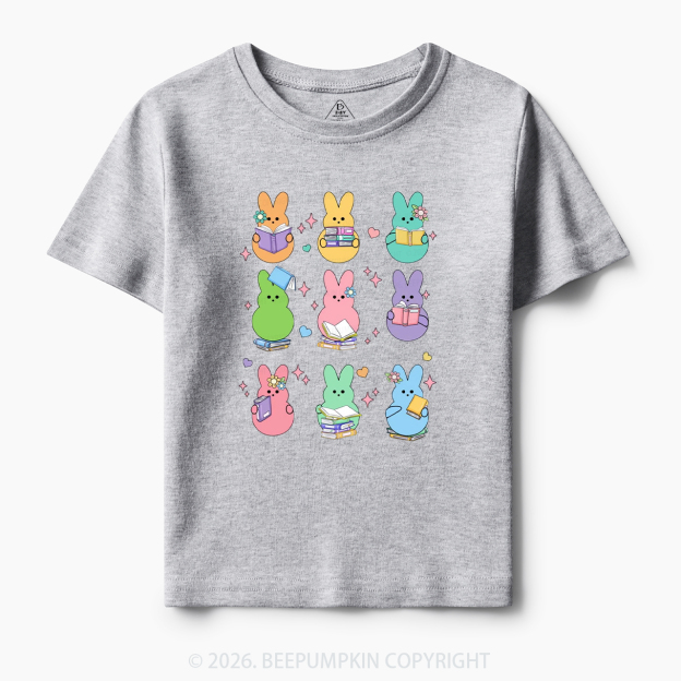 Easter Bunnies Reading Books Toddler&Kid's Tees