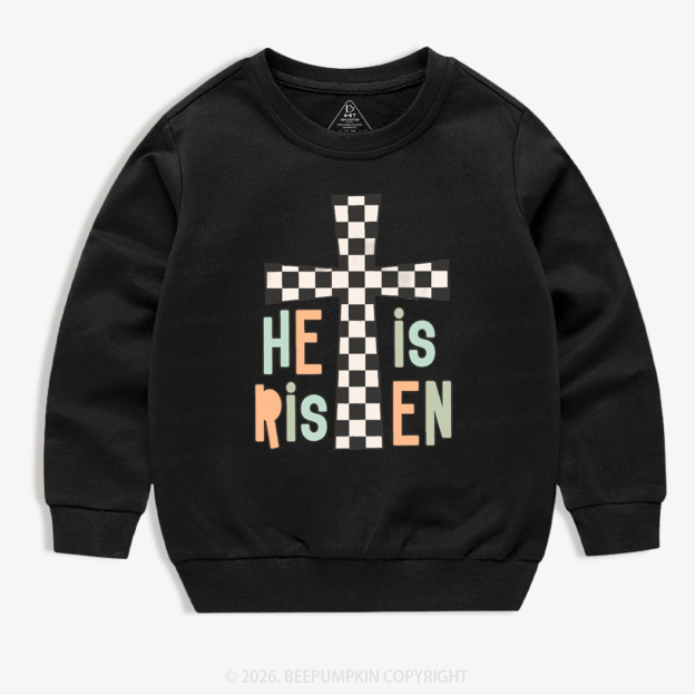 He Is Risen Easter Trendy Christian Kid's Sweatshirt