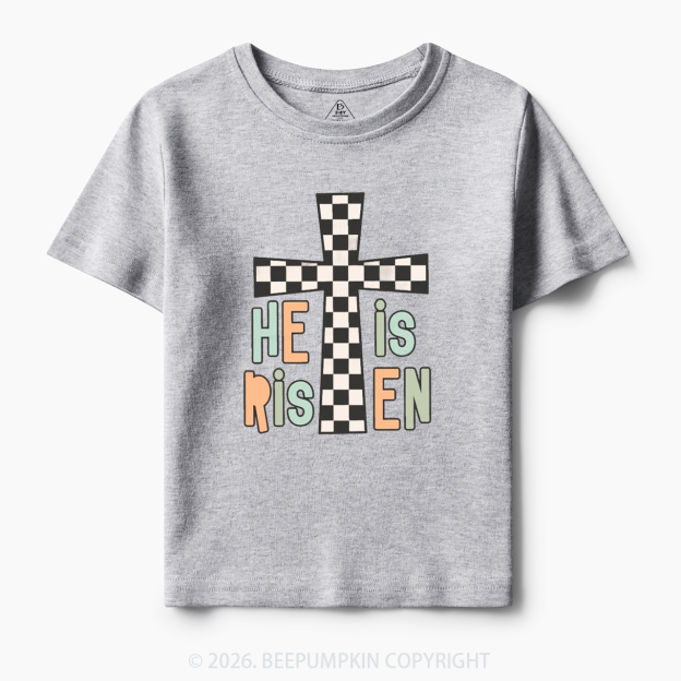 He Is Risen Easter Trendy Christian Toddler&Kid's Tees