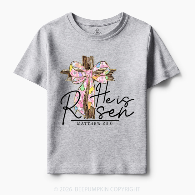 He Is Risen Easter Coquette Bow Toddler&Kid's Tees