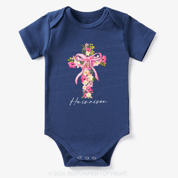 He Is Risen Easter Floral Bodysuit