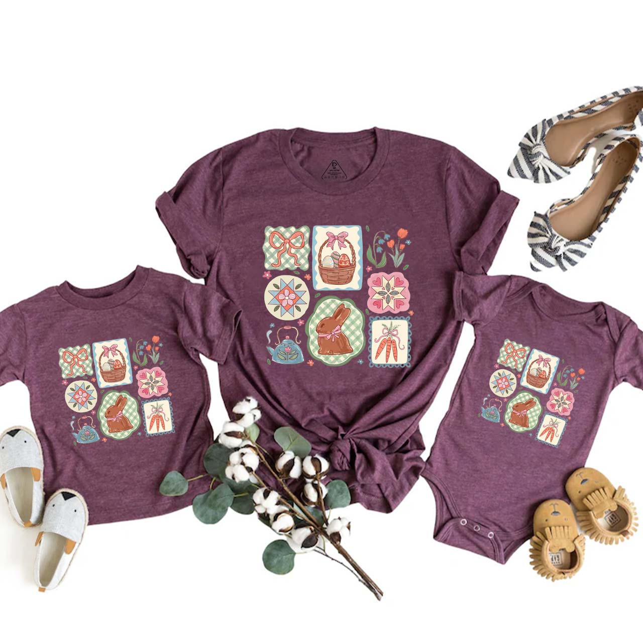 Pastel Easter Basket Mom&Me Matching Tees