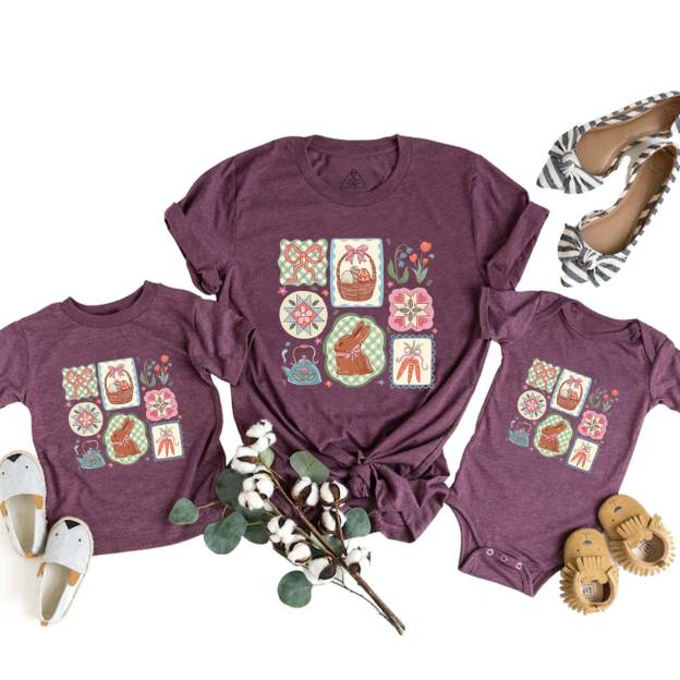 Pastel Easter Basket Mom&Me Matching Tees