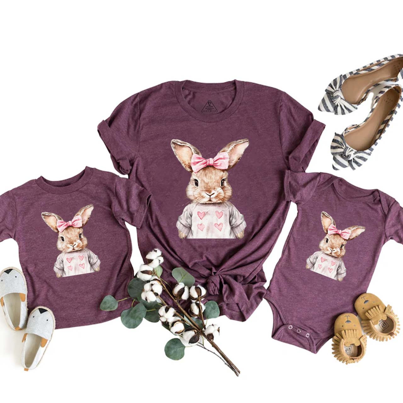 Sweet Bow Bunny Easter Mom&Me Matching Tees