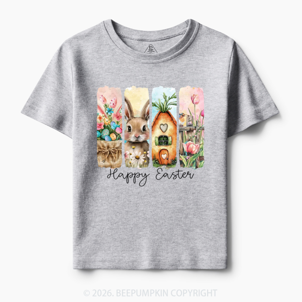 Happy Easter Floral Spring Toddler&Kid's Tees