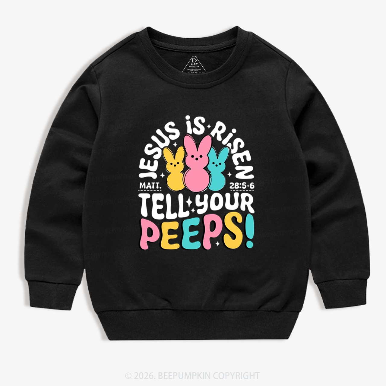Jesus Is Risen Tell Your Peeps Easter Kid's Sweatshirt
