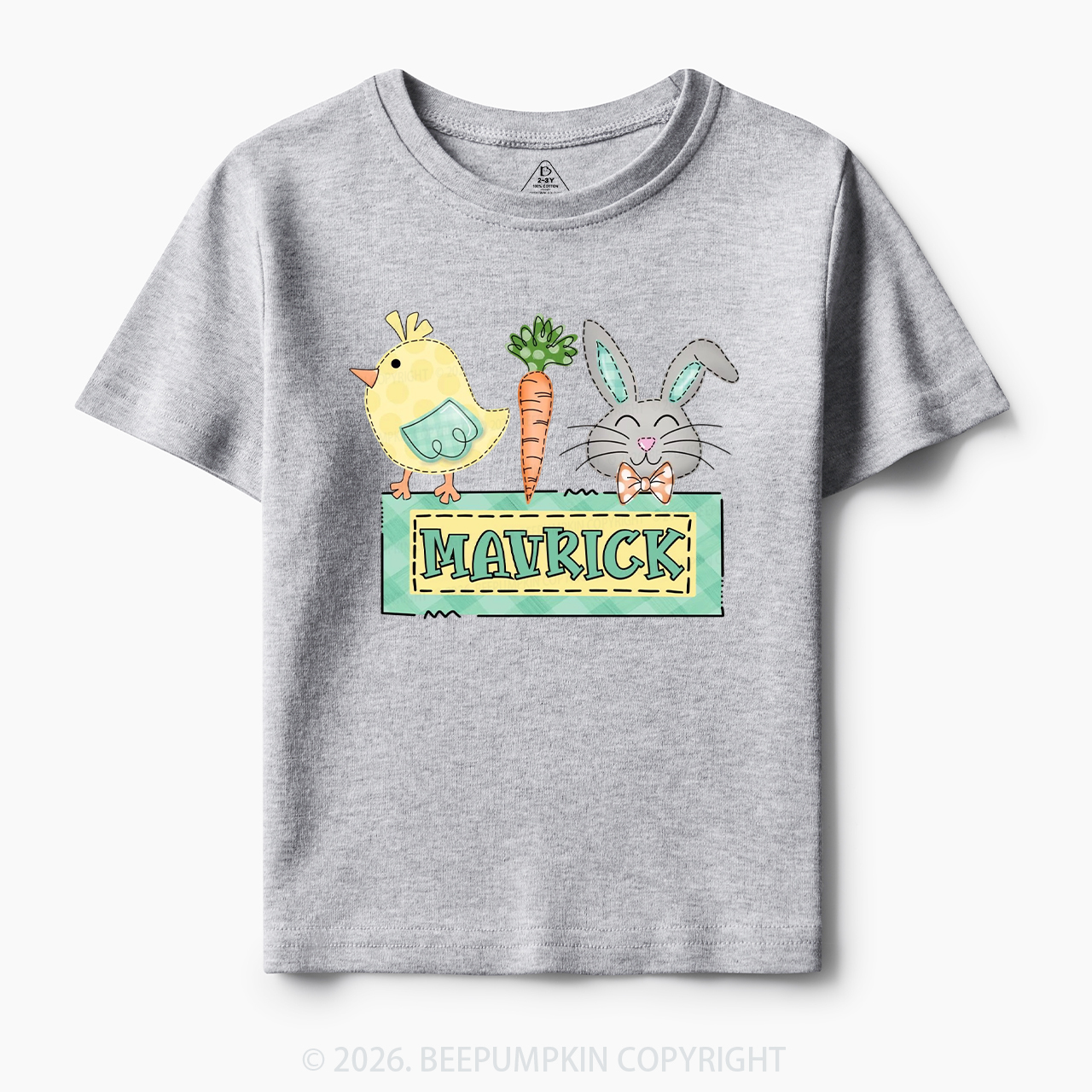 Personalized Name Easter Bunny Carrot Toddler&Kid's Tees