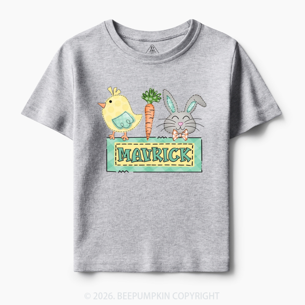 Personalized Name Easter Bunny Carrot Toddler&Kid's Tees