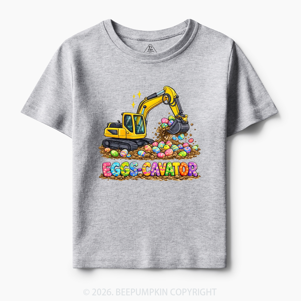 Eggs-Cavator Excavator Easter Toddler&Kid's Tees