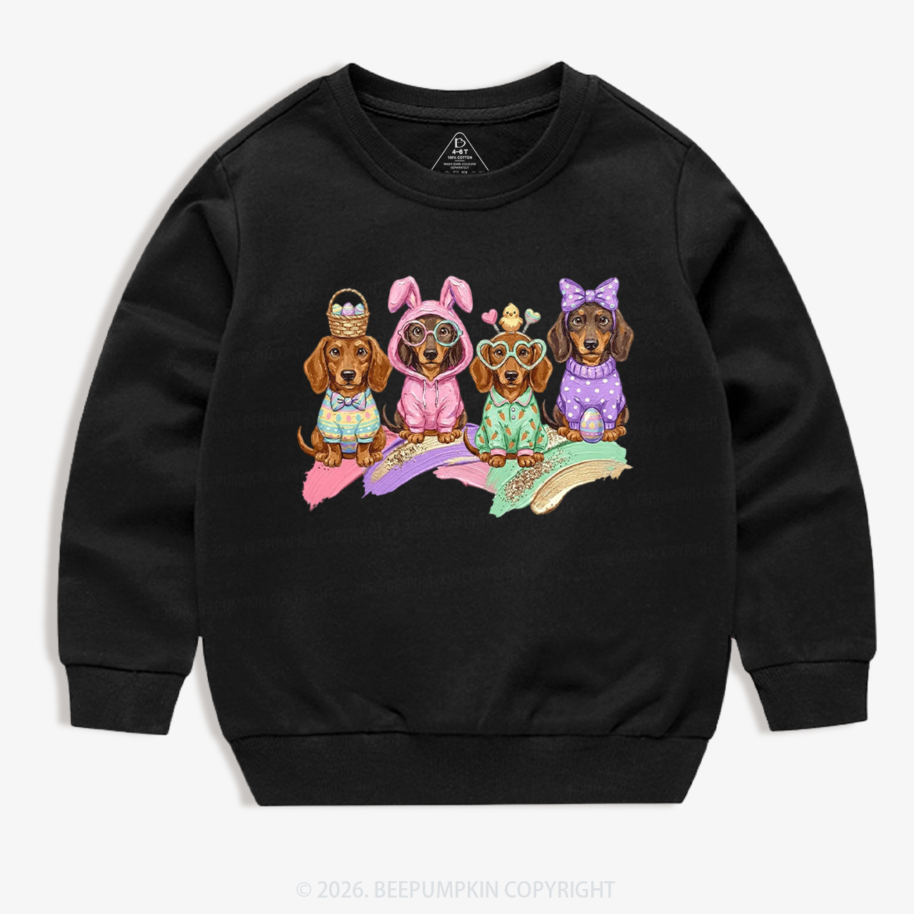 Easter Dog Cute Dachshund Kid's Sweatshirt