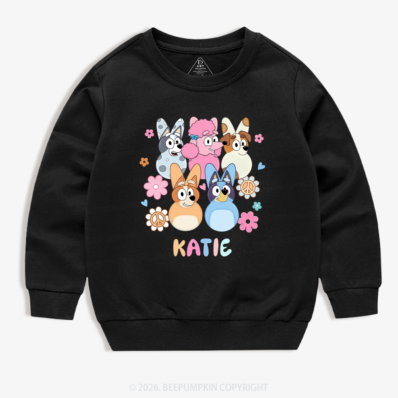 Personalized Cartoon Dog Easter Kid's Sweatshirt