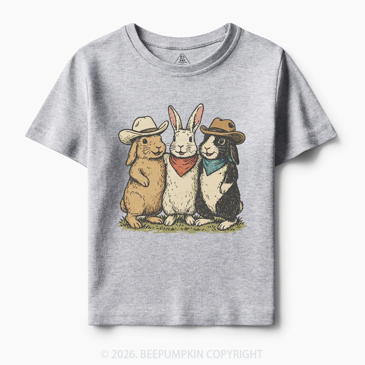 Western Bunnies Easter Toddler&Kid's Tees