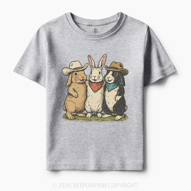 Western Bunnies Easter Toddler&Kid's Tees
