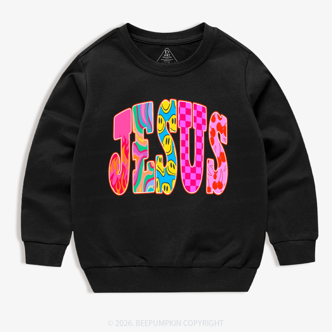 Jesus Loves Me Retro Colorful Kid's Sweatshirt