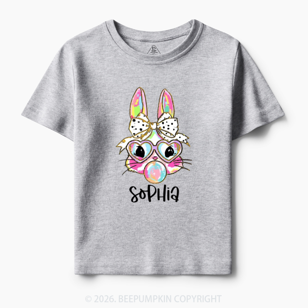 Personalized Kid Name Easter Bunny Coquette Bow Toddler&Kid's Tees
