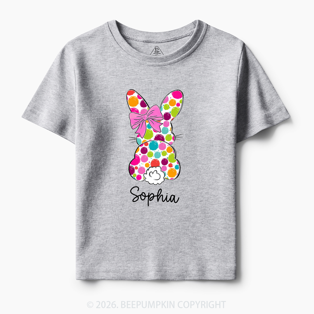 Personalized Name Easter Coquette Bow Bunny Toddler&Kid's Tees