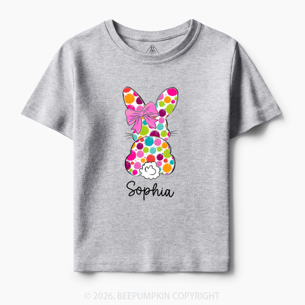 Personalized Name Easter Coquette Bow Bunny Toddler&Kid's Tees