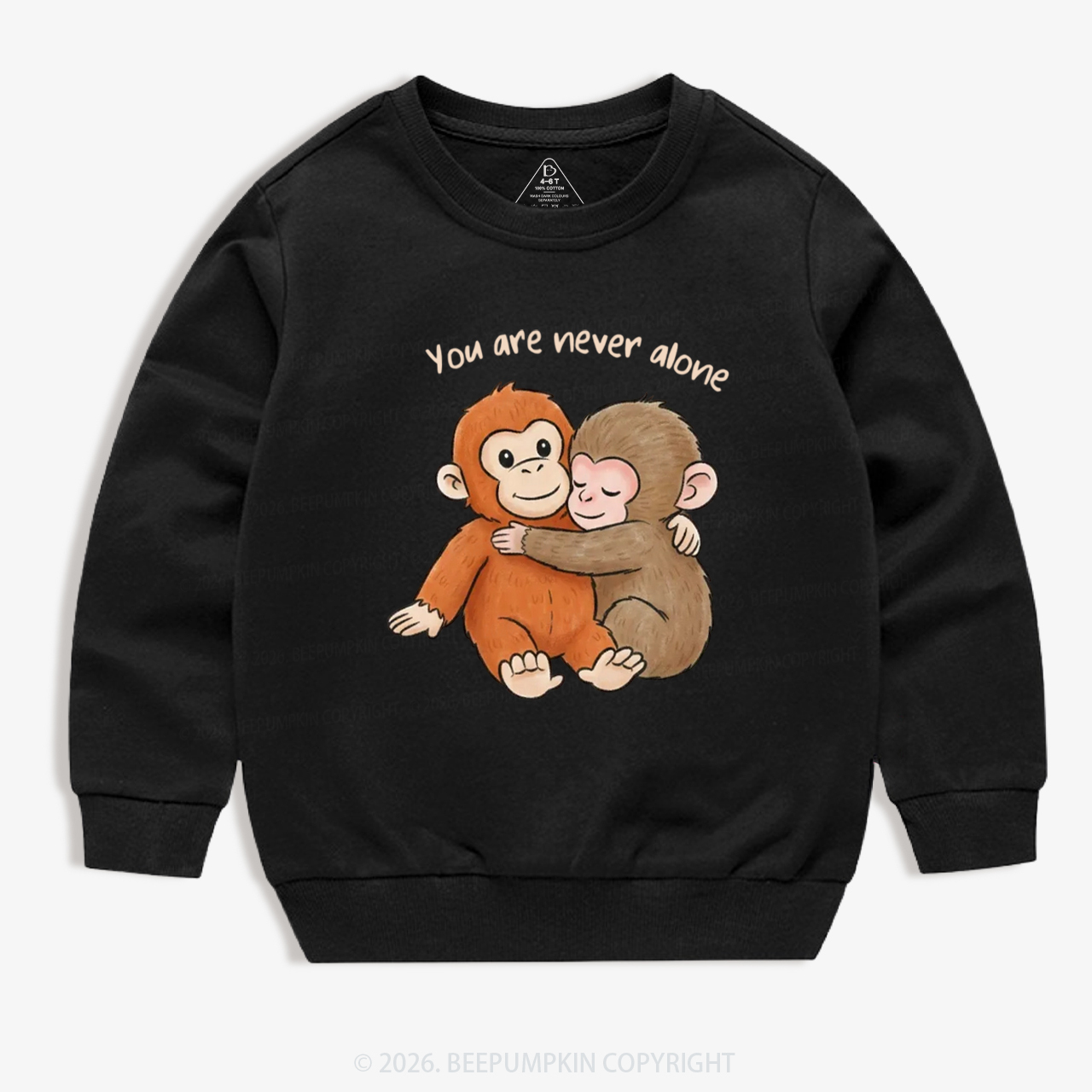 You Are Never Alone Punch Monkey Kid's Sweatshirt