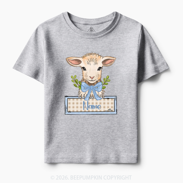 Personalized Baby Lamb With Bow Toddler&Kid's Tees