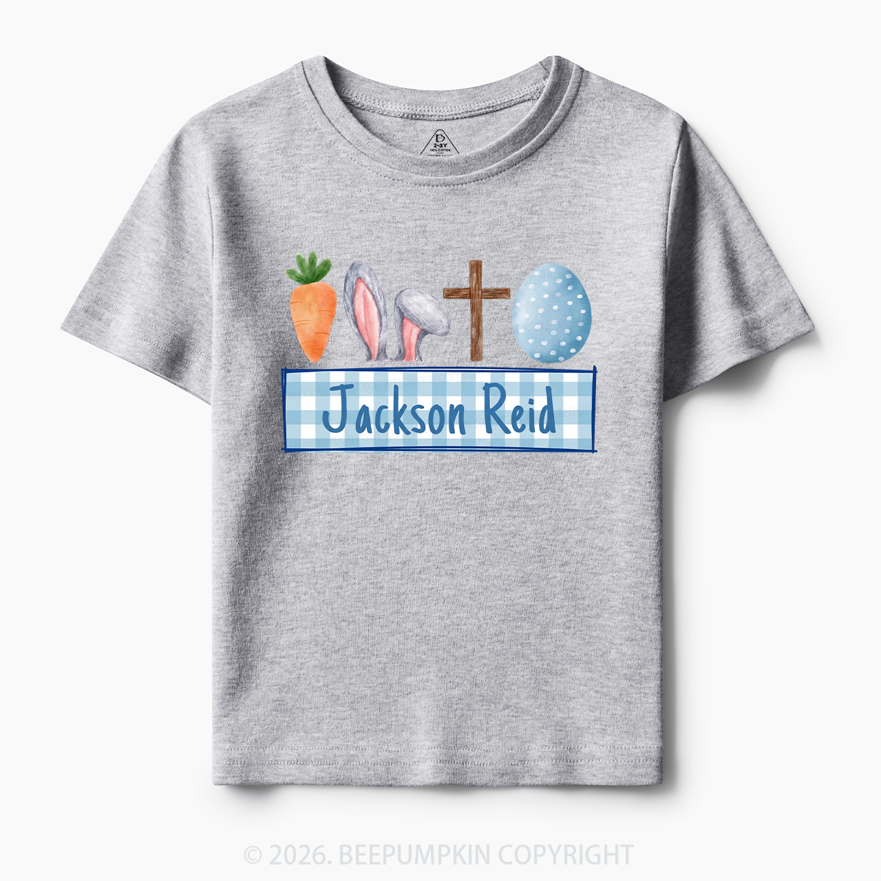 Personalized Watercolor Easter Bunny Name Toddler&Kid's Tees