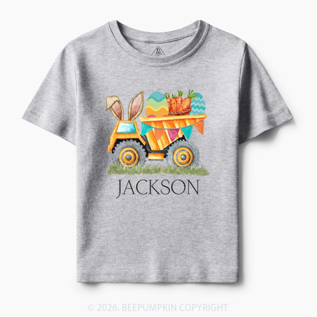 Personalized Name Easter Dump Truck Toddler&Kid's Tees