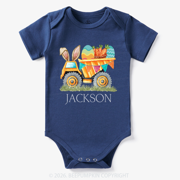 Personalized Name Easter Dump Truck Bodysuit