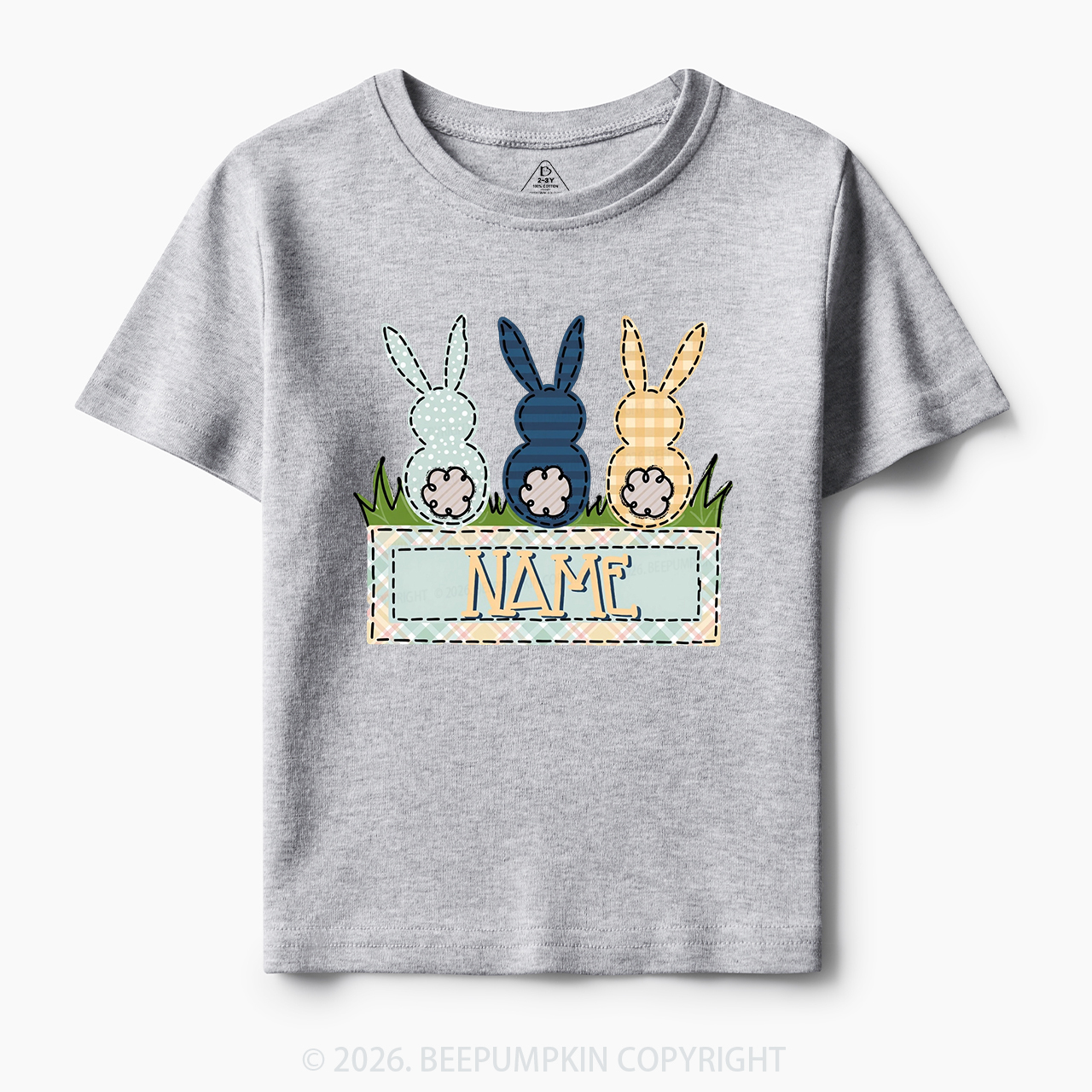Personalized Name Easter Bunny Trio Toddler&Kid's Tees