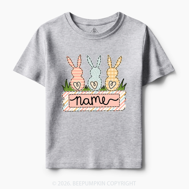 Personalized Name Easter Bunny Trio Girl Toddler&Kid's Tees
