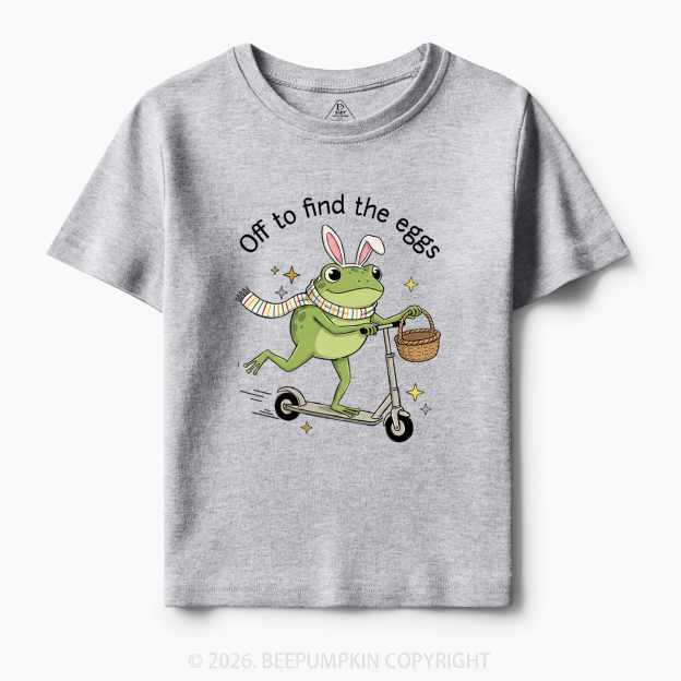 Funny Frog on Scooter Easter Egg Toddler&Kid's Tees 7