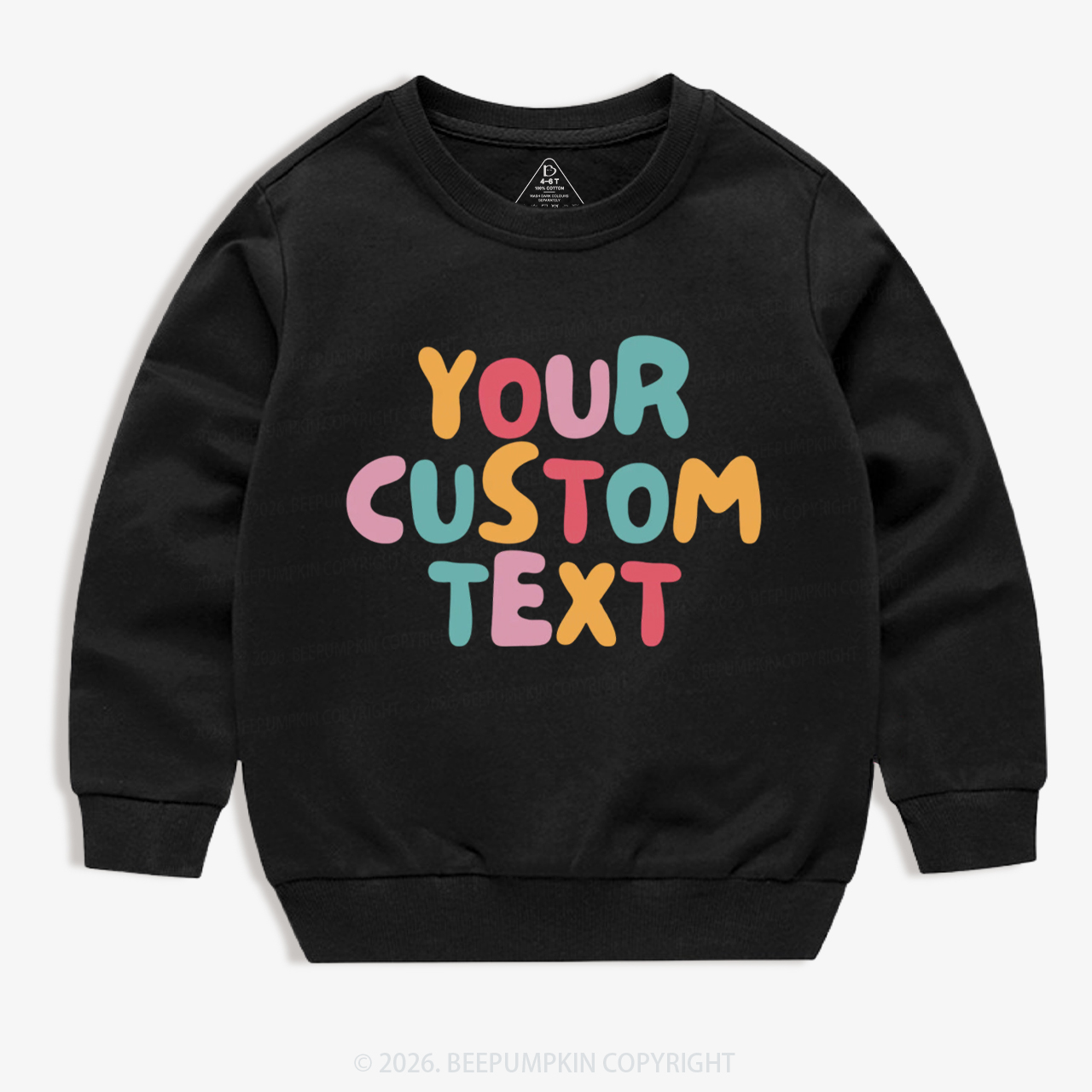 Personalized Retro Your Text Kid's Sweatshirt