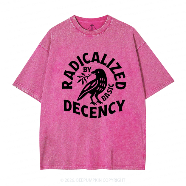 Radicalized By Basic Decency Washed T-Shirts