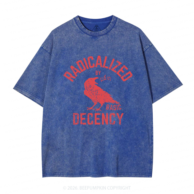 Radicalized By Basic Decency Equality Washed T-Shirts