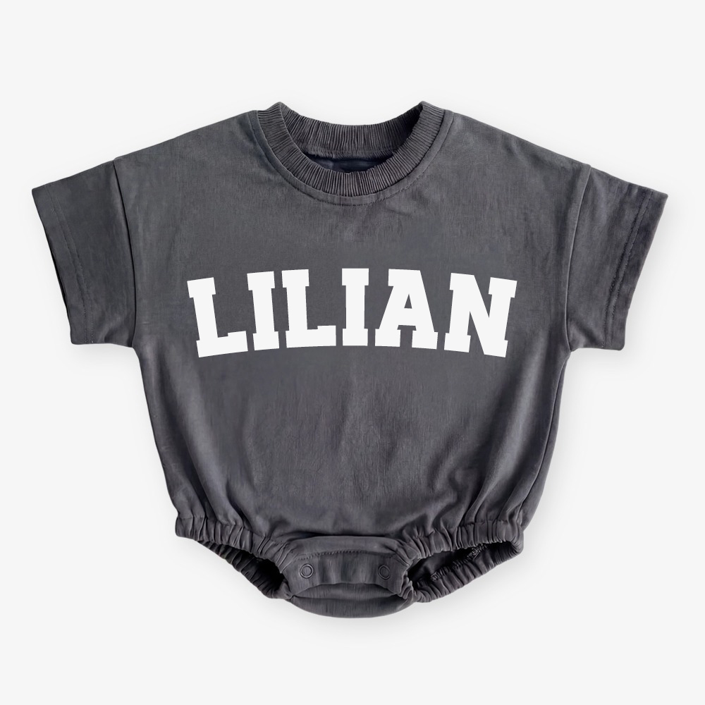 Personalized Name Short Sleeve Baby Bubble Romper