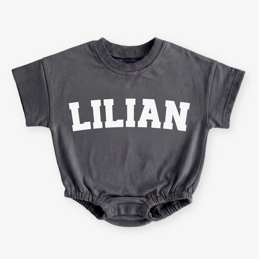 Personalized Name Short Sleeve Baby Bubble Romper