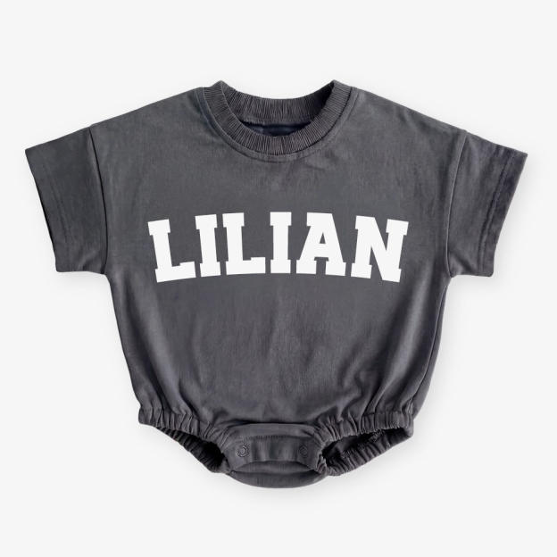 Personalized Name Short Sleeve Baby Bubble Romper